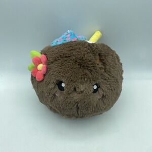 Squishable Coconut Tropical Drink Plush Comfort Food Stuffed Animal 8" Brown